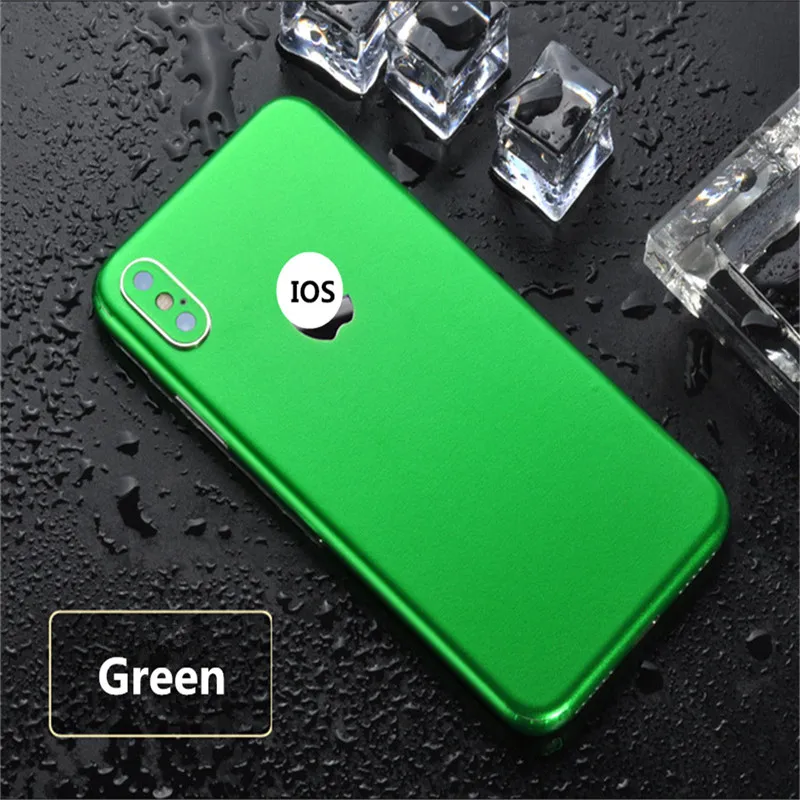 Для iPhone 5S, 7, 8 Plus, X, XS MAX, одноцветная наклейка, ледяная пленка, полное тело, наклейка, обёрточная бумага, чехол, покрытие, Funda, пленка для 6, 6 S, защита - Цвет: Зеленый