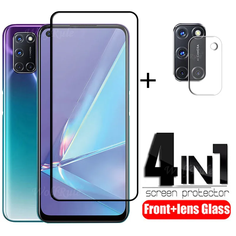4-в-1 для OPPO A72 стекло A 72 закаленное полное покрытие Защита экрана A15 A53 A92 A52