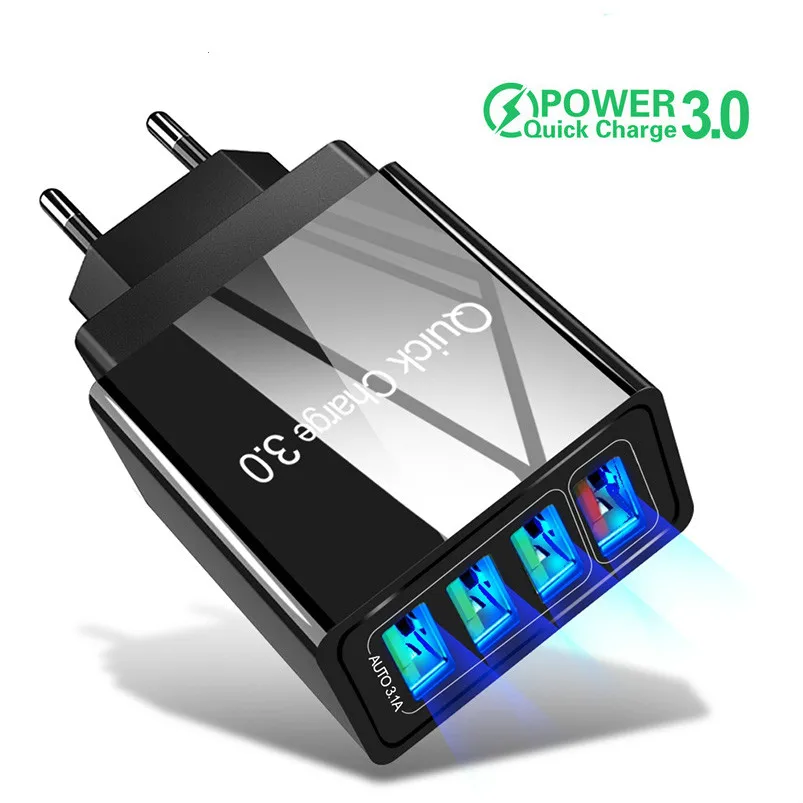 

Quick Charge 3.0 Fast Charger QC3.0 Multi Plug Adapter Mobile Phone Charger For iPhone 11 X 7 8 Samsung Xiaomi Mi 8 USB Charger