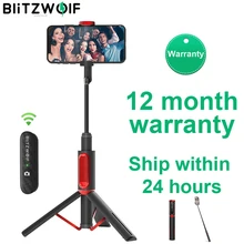 BlitzWolf BW-BS10 przenośny kompatybilny z bluetooth Selfie Stick ze statywem wysuwany składany Monopod dla iPhone 11 X dla Huawei