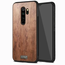 Para Xiaomi Redmi Note 8 8T 9S 7 Pro Max funda delgada de madera trasera TPU funda de parachoques para Redmi 7 funda magnética de coche(China)