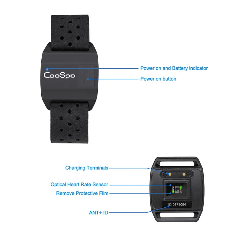 Монитор сердечного ритма CooSpo наружный фитнес браслет оптический датчик Bluetooth 4 0