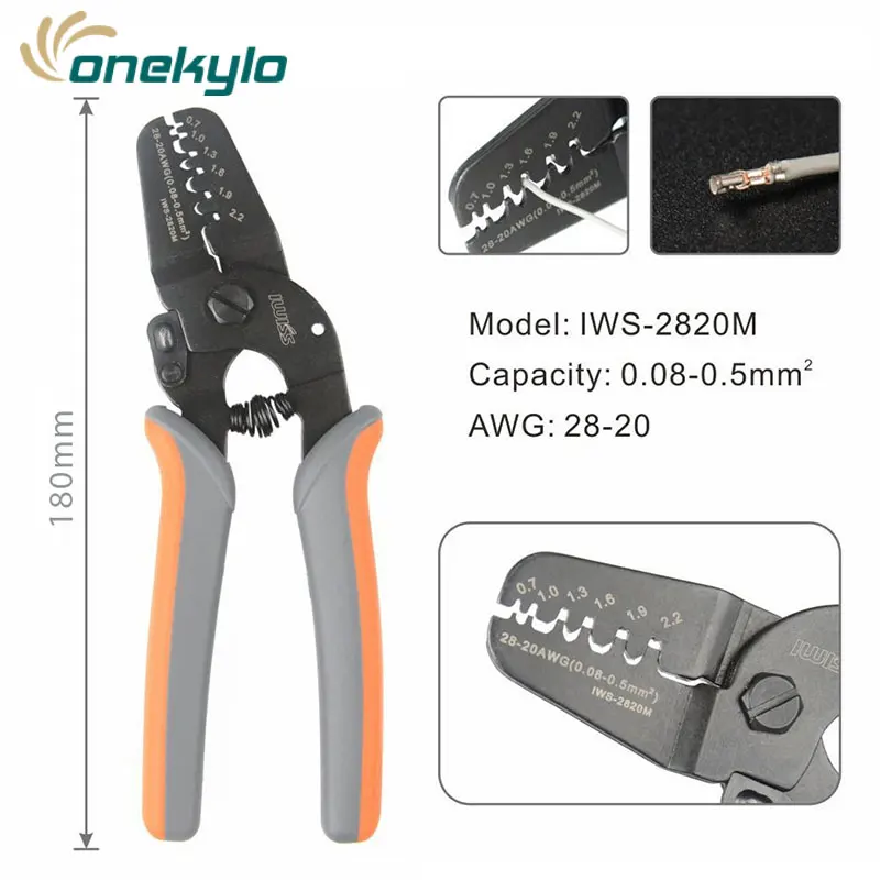 IWS-2820 crimper plier IWISS Mini Micro Open Barrel Crimping Tools for AWG28-20 JAM, Molex, Tyco, JST Terminals and Connectors - Цвет: IWS-2820