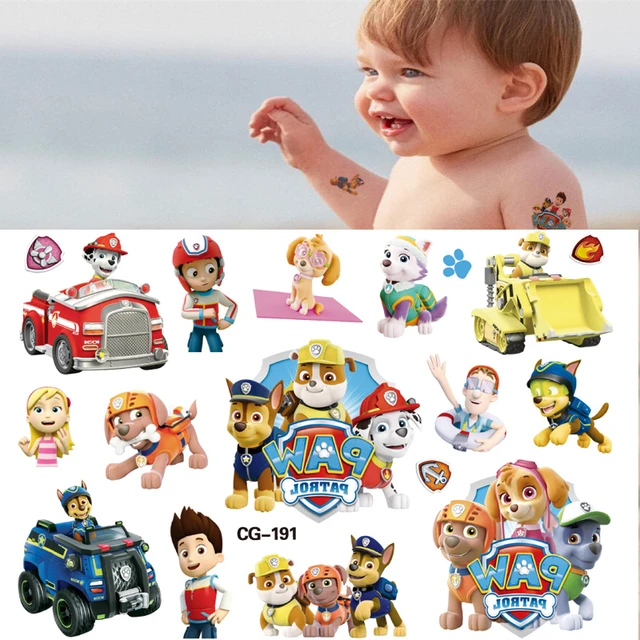 New Original Paw Puppy Patrol Toys Tattoo Sticker Pat Patrouille Anime  Stickers Toys for Children Boys