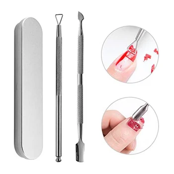 

/2Pcs Stainless Steel Nail Polish Remover Art Accessories Cuticle Peeler Scraper Remove Gel Nail Polish Nail Art Remover Set