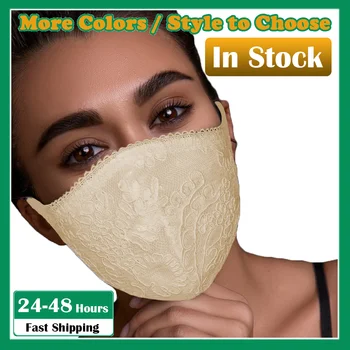 

Fashion mascarilla reutilizable Adult Exquisite Lace Flowers Earloop Mouth Mask Personal Health Care Washable Reusable Face Mask