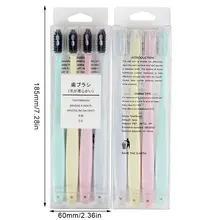 4 шт./компл. бамбуковая угольная дорожная зубная щетка для взрослых Мягкий Нейлоновый Ворс оральный Антибактериальный Уход зубная щетка Эргономичная ручка