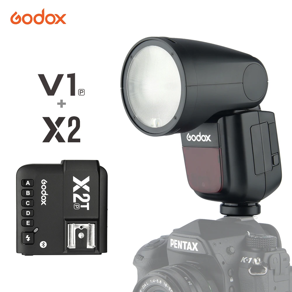 

Godox V1 V1P On-Camera Flash Light TTL Li-ion Round Head Speedlite flash with Built-in 2.4G wireless X system for Pentax Camera