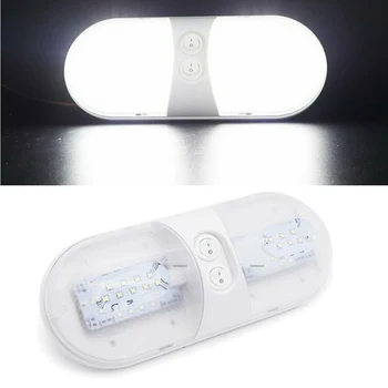 

RV LED 12V Fixture Ceiling Camper Trailer Marine 620LM Style Double Dome Light