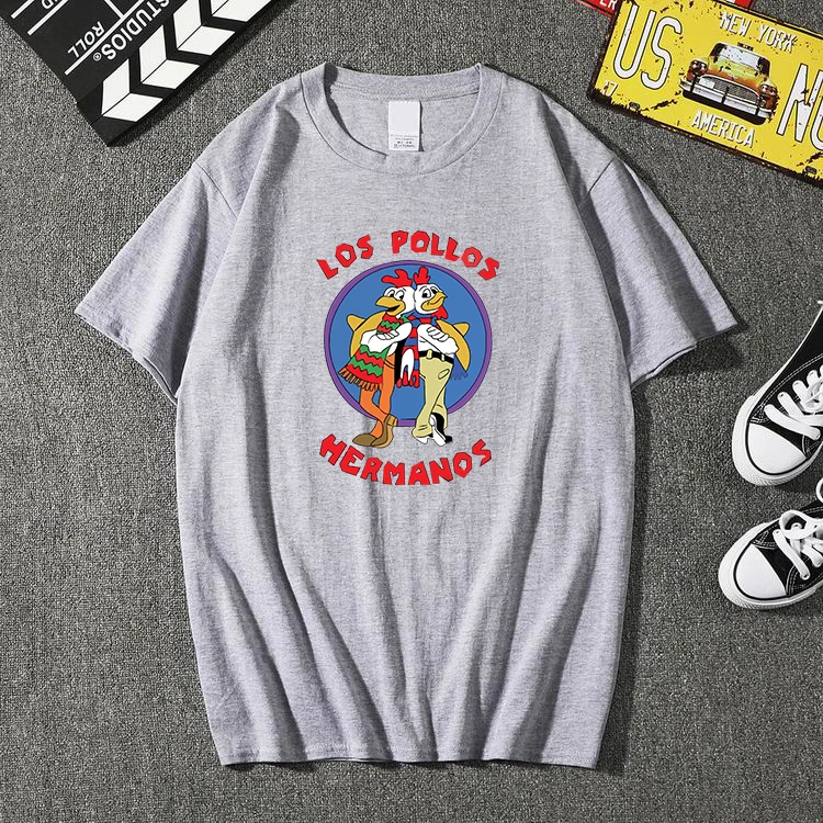 HIPFANDI, Мужская модная рубашка, LOS POLLOS футболка с надписью Hermanos Chicken Brothers, короткий рукав, хипстер,, топы