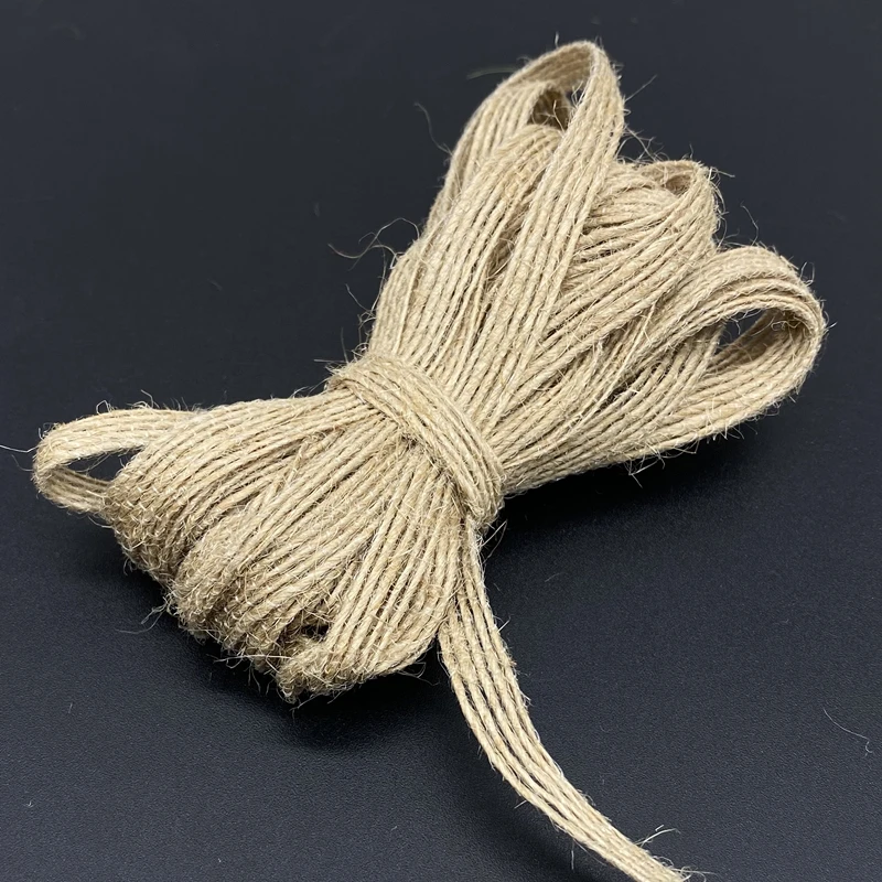 5yds 6mm 빈티지 황 마 Burlap Hessian 리본 레이스 웨딩 파티 크리스마스 장식 DIY 공예 선물 리본 포장 포장
