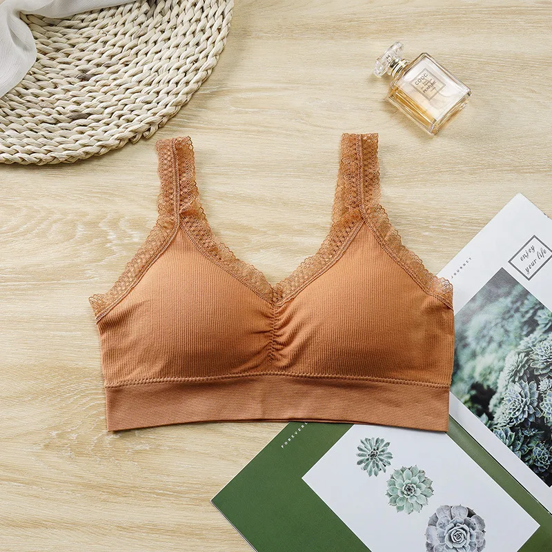 Women's Cotton Underwear Tube Tops Sexy Lace Bra Fashion Sports Solid Color Top Women's Push Up Bra Bandeau Top Sexy Lingerie