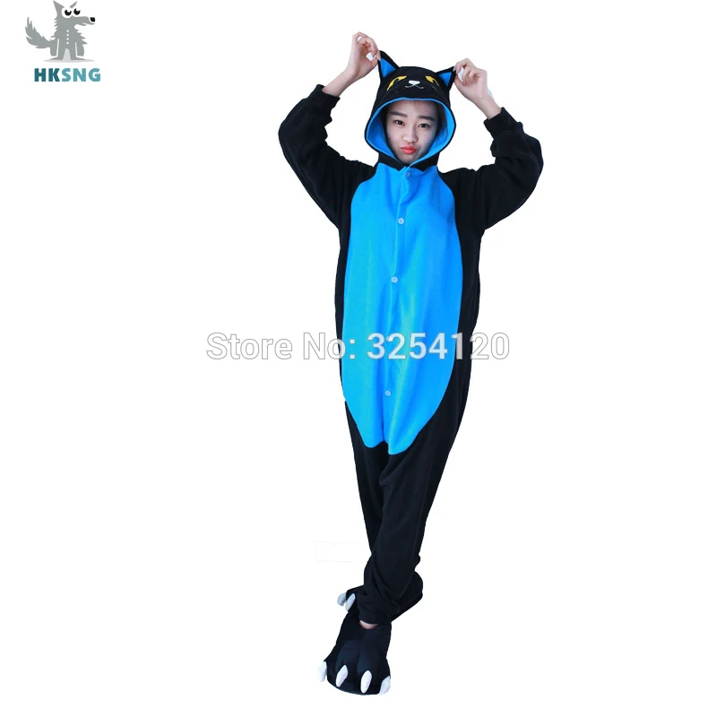 Midnight Cat HKSNG Покемон комбинезоны Umbreon Espeon Мультфильм Акула обезьяна пижамы животных Хэллоуин вечерние костюмы для косплея Комбинезон кигуруми - Цвет: Midnight Cat