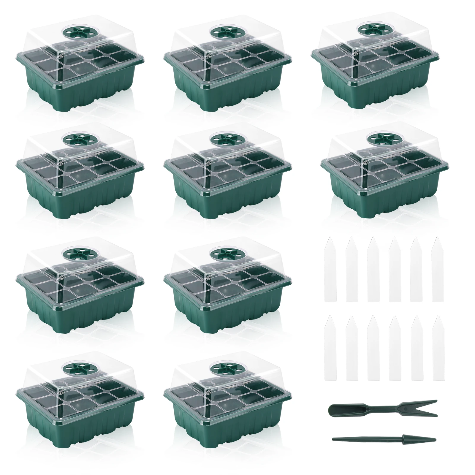 10pcs Greenhouse Seed Starter Kit Nursery Pot With Plant Labels Markers