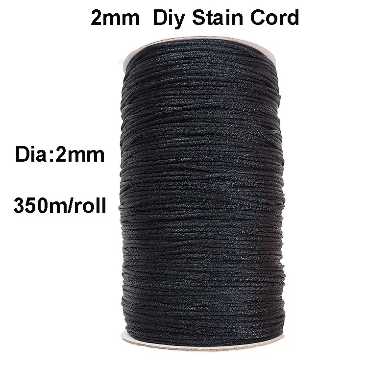 Chenkai 2,0 мм нейлоновый сатиновый шнур сплошной канат плетеные китайские узлы шелковистые для изготовления детских ювелирных браслетов 350 м/рулон