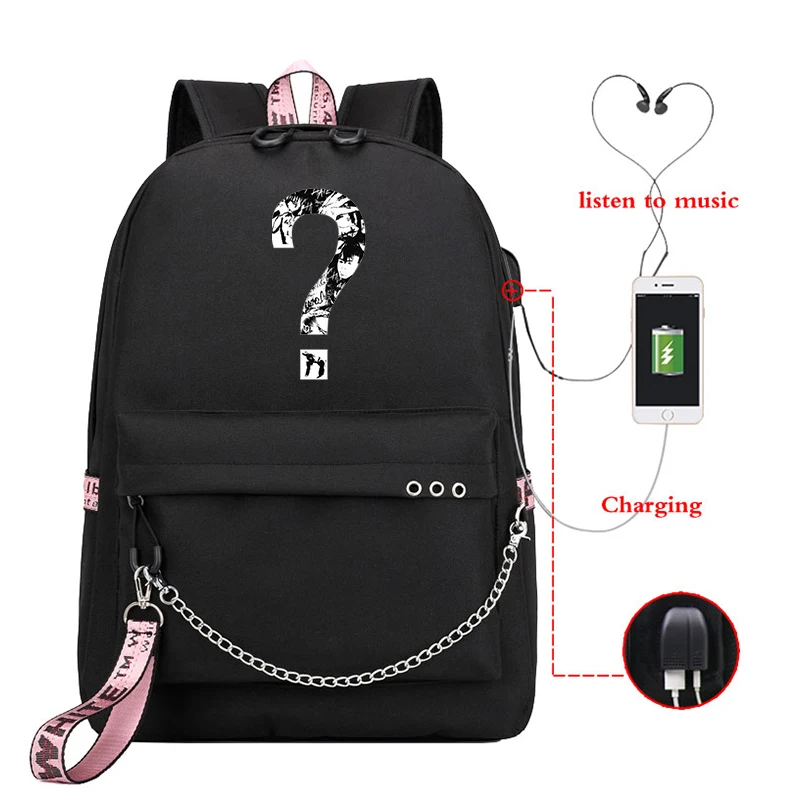 Рюкзак Mochila XXXTentacion, рюкзак для путешествий, рюкзак для ноутбука, рюкзак для мужчин и женщин, рюкзаки с Usb зарядкой, школьные рюкзаки для девочек-подростков