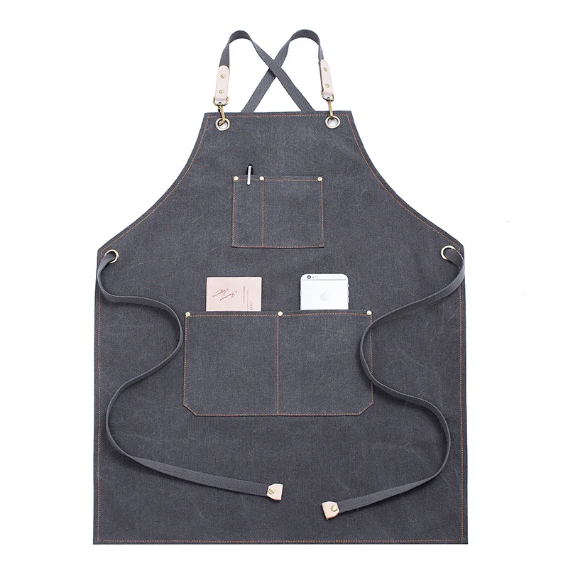 Sleeveless Apron Floral Artist Hair Stylist Milk Tea Shop Nail Work Aprons Waterproof Does Not Touch Canvas Kitchen Supplies | Дом и сад
