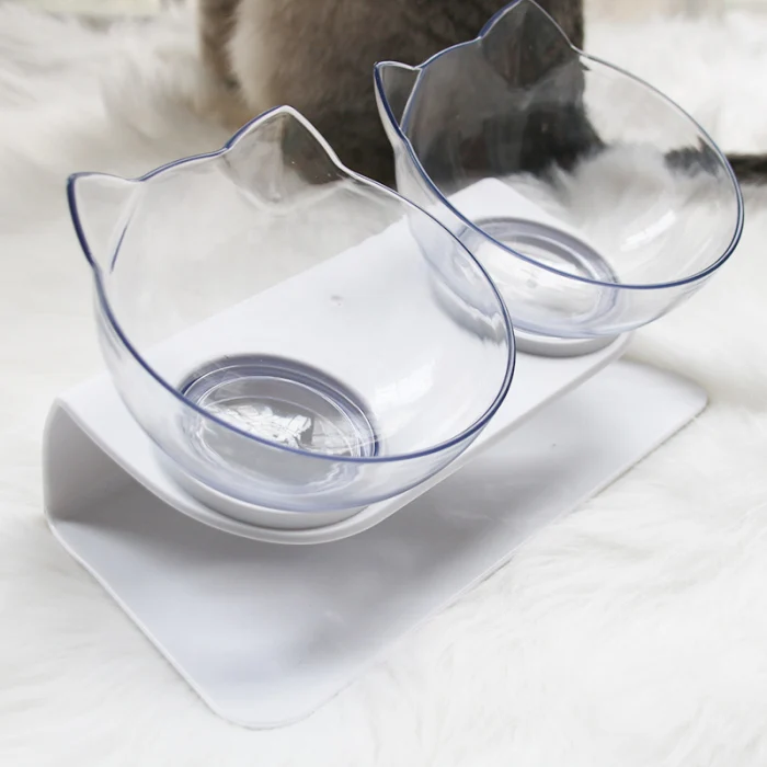 Cat Face Shape With Stand Double Food Bowl Pet Feeding Bowl Water Bowl Pet Dog Cat Puppies Outdoor Indoor UYT Shop