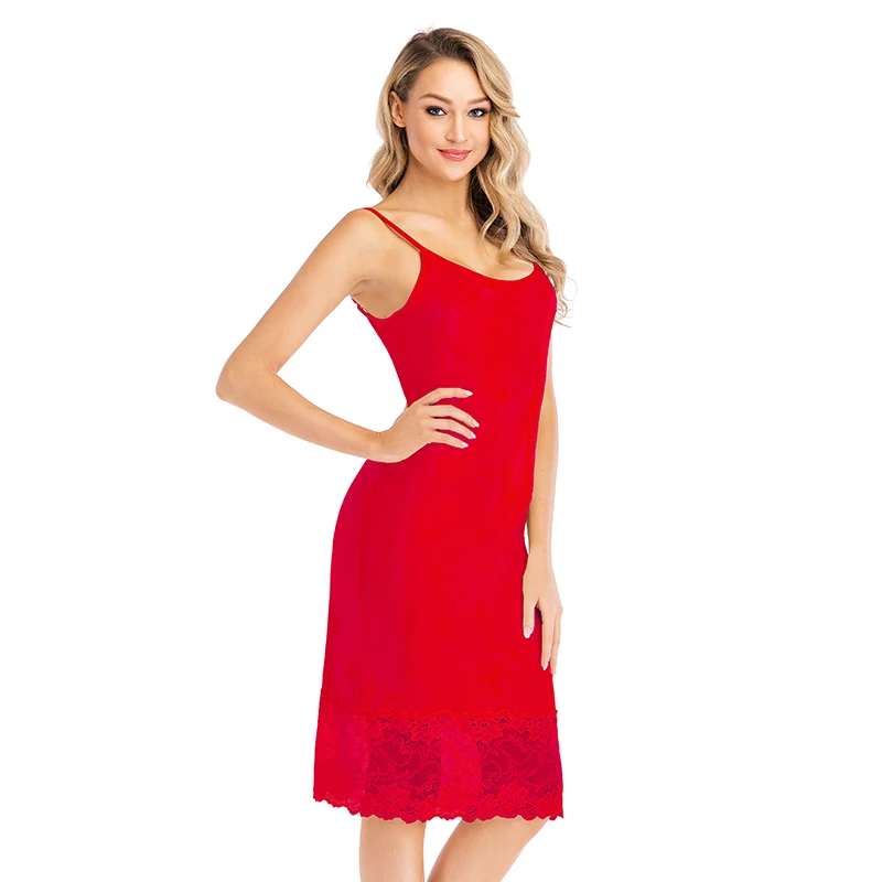 Women Strappy Sleepwear Lace Nightgown Sleep Dresses Trim Chemise Nightgown Slip Lingerie Dress Summmer Sexy Female Sleepshirt