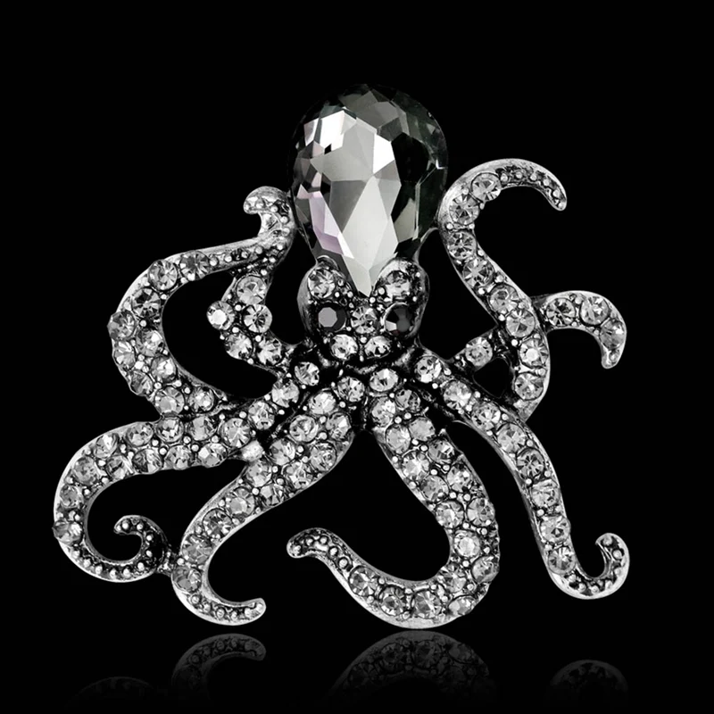 

Fashion Scarf Unique Octopus Jewelry Accessories Antique Plated Brooches Retro Brooch Pins Ladies Style Simulated