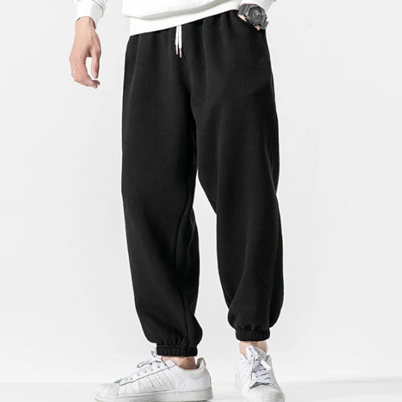 

Autumn Winter Casual Sport Plus Velvet Mens Pants Full Length Trousers Big size 4XL 5XL Sweatpants Woman Fleece Jogger Keep Warm