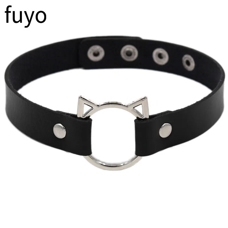 2021 New Sexy Punk Choker Collar Leather Choker Bondage Cosplay Goth Jewelry Women Gothic Necklace Harajuku Accessories 2