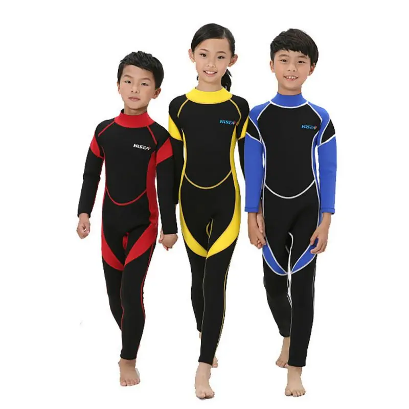2,5 мм неопреновые гидрокостюмы для детей, купальные костюмы, костюмы для дайвинга с длинными рукавами для мальчиков и девочек, для серфинга, для детей, рашгарды, трубка, один предмет, DCO