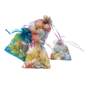 

50pcs/set Drawstring Organza Bags Jewellery Packaging Display Wedding Christmas Gift Bag Jewelry Pouches