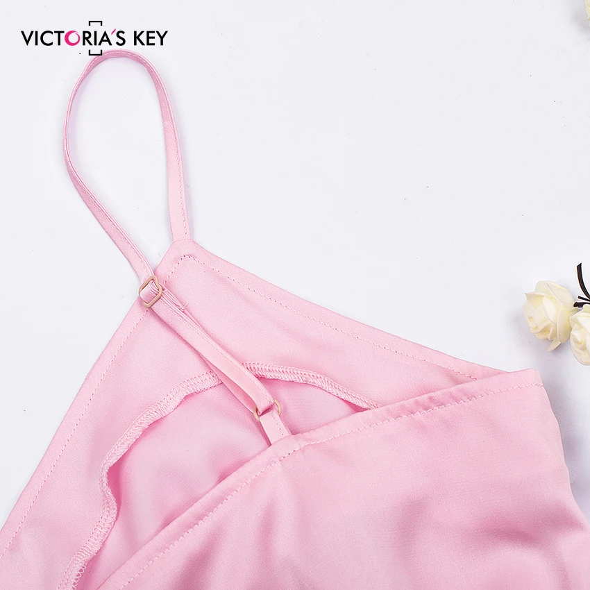 VICTORIA'S ключ розовый V Ночная Пижама с горловиной без рукавов из искусственного