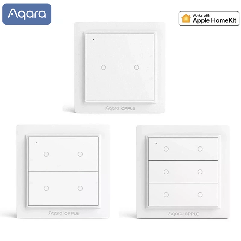 Aqara-Interruptor de pared inteligente OPPLE, 2 / 4 / 6 botones, Zigbee 3,0, aplicación inalámbrica, interruptor de luz de Control remoto para Xiaomi mi home / HomeKit