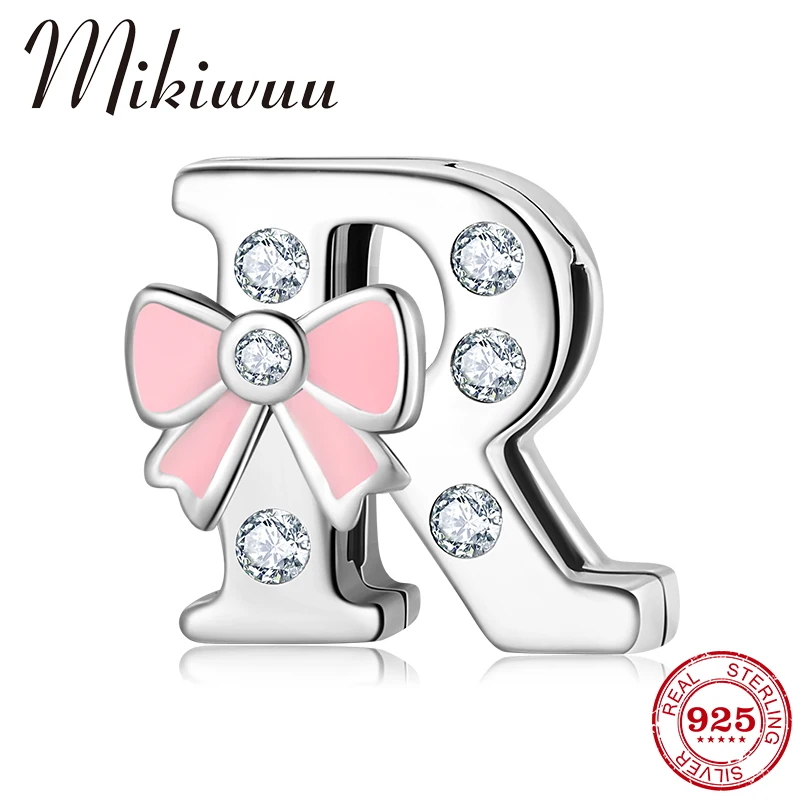 

Charms Fine Jewelry 925 Sterling Silver R Letter Clip Beads fit Original Reflection Bracelet Watch Women DIY Jewelrty Gift 2019