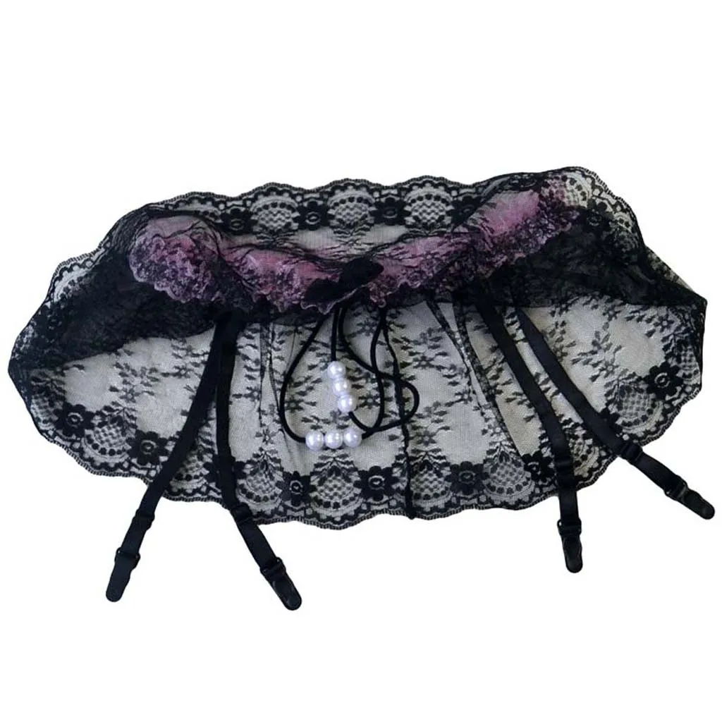 Сексуальное нижнее белье женское кружевное Эротическое белье Babydoll мини платье пояс с подвязками девушка бантом секс Lenceria стринги с жемчугом порно трусики