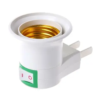 

E27 Light Socket To US Plug Holder Adapter Converter ON/OFF For Bulb Lamp