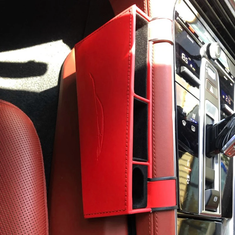 Car Styling Accessories Leather Interior Car Seat Seam Storage Box Organizer Holder for Panamera 971 2017 2018(Red) Car Styling Accessories Leather Interior Car Seat Seam Storage Box Organizer Holder for Panamera 971 2017 2018(Red)