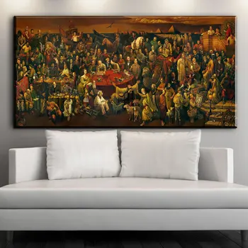 

Famous People Painting Discussing The Divine Comedy With Dante Oil Painting Prints Poster For Living Room Large Size