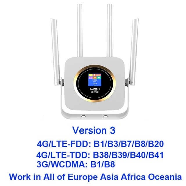 TianJie 4G LTE Wifi роутер CPE 4G модем Мобильная точка доступа беспроводной Wifi широкополосный с SIM Solt Ap Wi fi роутер вселенный шлюз - Цвет: Version 3