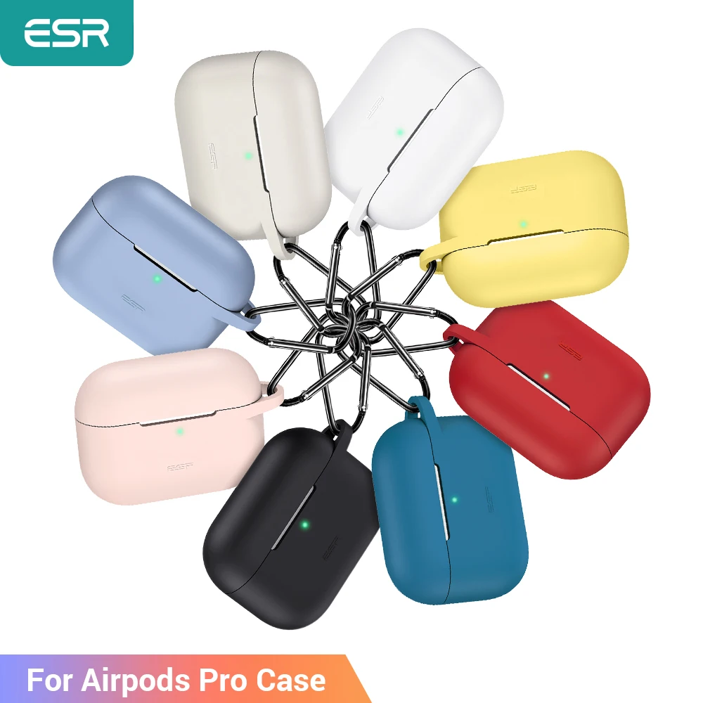 Custodia Esr Per Earpods Pro Silicone Rimbalzo Per Airpods Pro Custodia Protettiva Con Portachiavi Gancio Per Auricolari Earpods Pro Custodia