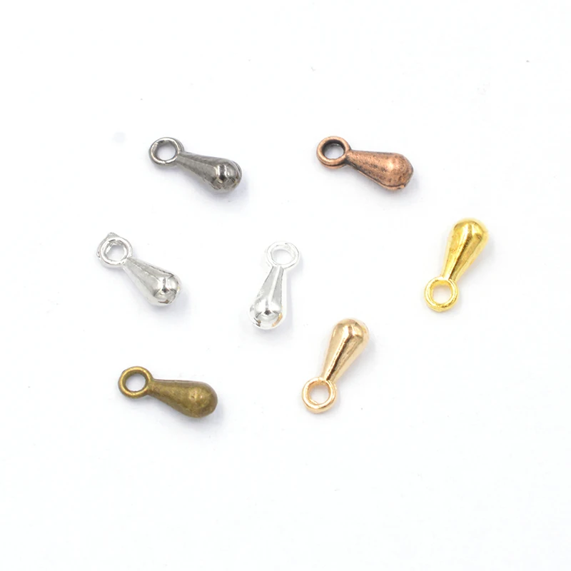 

Silver Gold KC Gold Rhodium Copper Water Drop End Beads for Extender Chain Pendant DIY Beads for Jewelry Making Necklace Buckle