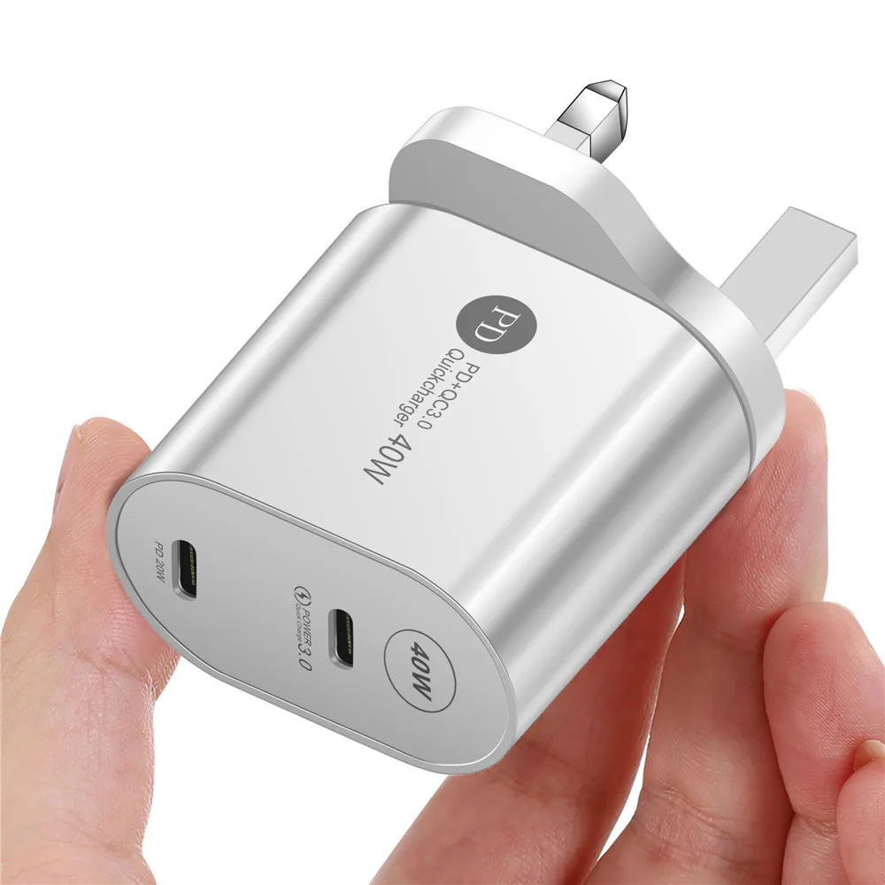 usb car charge Electop 40W Quick Charge Dual PD USB Type-C QC 3.0 Fast Charger For iPhone 13 12 11 Pro Max X Xr iPad Universal Adapter usb c 65w