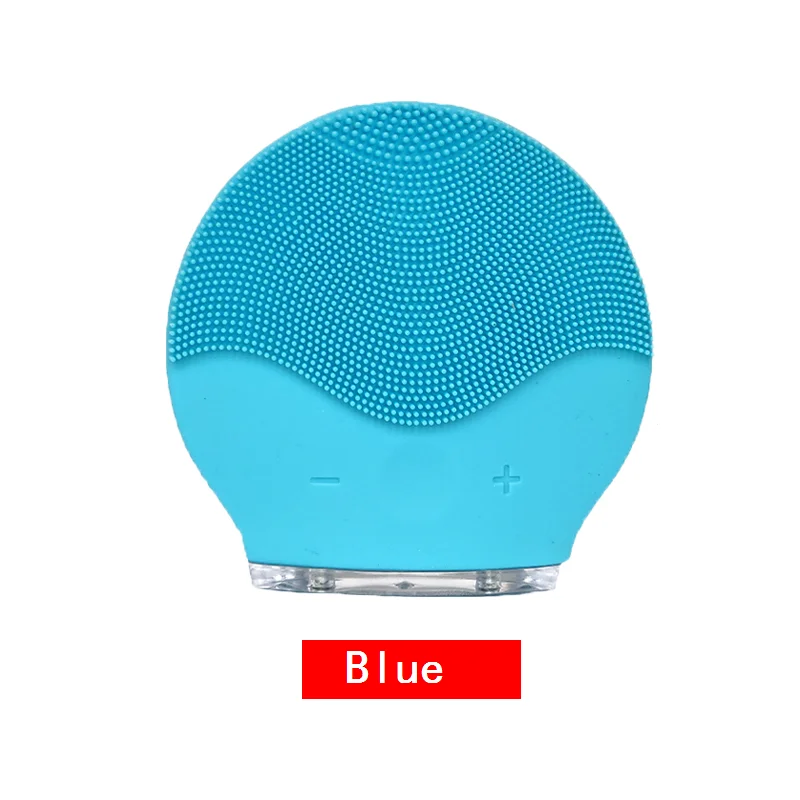 mode 2 blue Стиральная машина для чистки лица, Мини электрическая Массажная щетка для глубокой очистки пор, водонепроницаемые силиконовые очищающие инструменты - Цвет: mode 2 blue