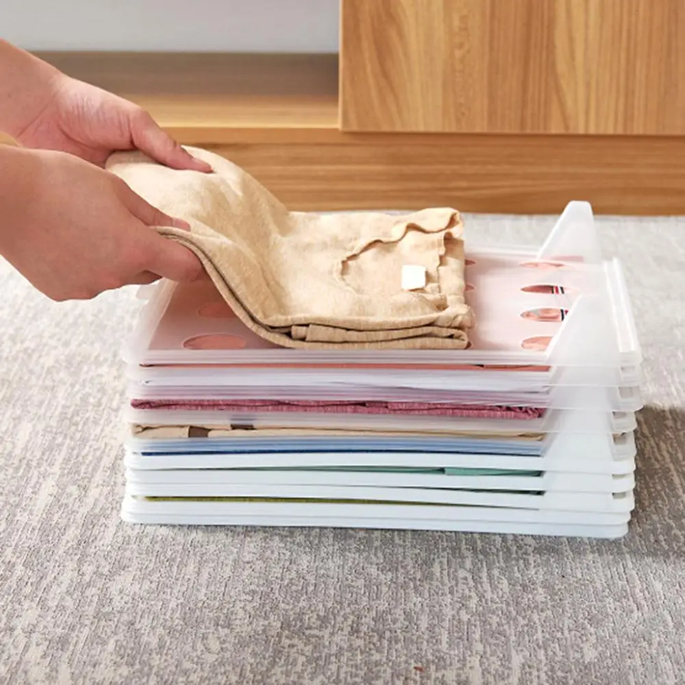 

10Pcs/Set Folding Cloth Storage Holders Simple Clothing Wardrobe Finishing Racks Home Shirt Underwear Organizer Board Artifact