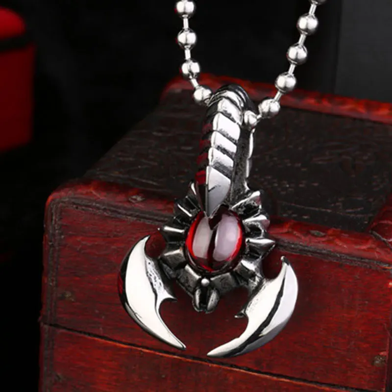 Мужское ожерелье скорпион бритья мужские ювелирные изделия из титановой стали