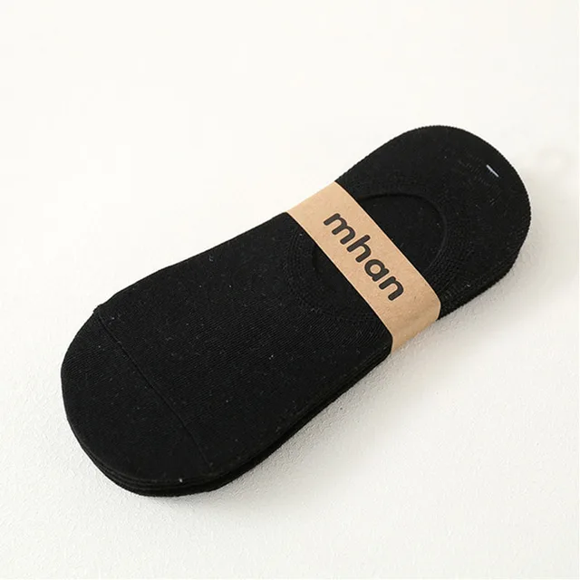 5Pair / Lot Fashion Happy Men Boat Socks Summer Autumn Non-slip Silicone Invisible Cotton Socks Male Ankle Sock Slippers Meia Fivepairs 1