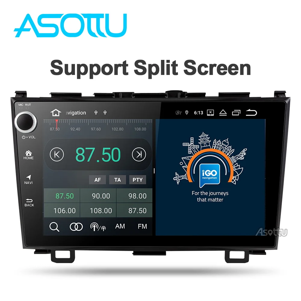 Cheap Asottu  android 9.0 PX30 car dvd gps player for Honda CRV 2006-2011 with car radio video player gps navigation car stereo 2 din 3