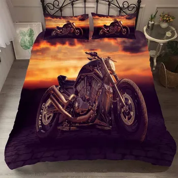 

Motorcycle Sunset Bedding Set Bedroom Decor Hypoallergenic Boys Gift Comforter Cover Quilt Cover 1PC Duvet Cover Pillowcase