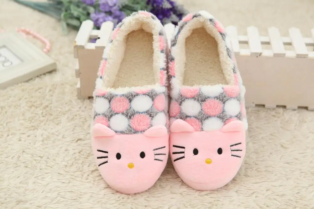 Новая Теплая обувь с рисунком клубники KT cat bunny осенне-зимняя сумка с мягкой подошвой - Цвет: Pink C 36-37