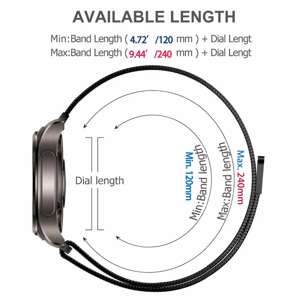 22 мм 20 мм ремешок из нержавеющей стали ремешок для часов Миланская петля ремешок для часов быстросъемные булавки для samsung gear Xiaomi Huami Amazfit