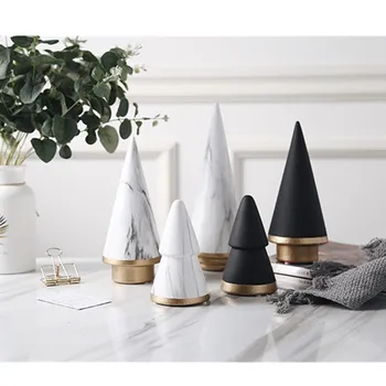 

Northern Europe Geometric Ceramic Christmas Tree Marbling ceramics Action Figure Collection Model Toy B154