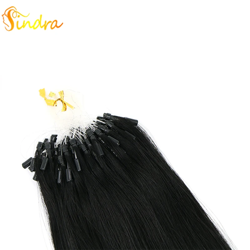 Sindra 1 г/шт. 1"-24" remy волосы микро-петля кольцо человеческих волос расширение 50 г 100 г/упак. микро бисера звенья