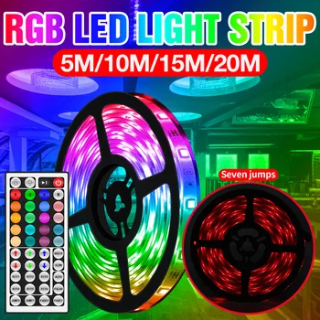 

LED Strip Lamp 5050 SMD Flexible Ribbon RGB Light Strip DC12V Color Fita 10M 15M 20M Tape Diode LED TV Backlight US EU UK Plug